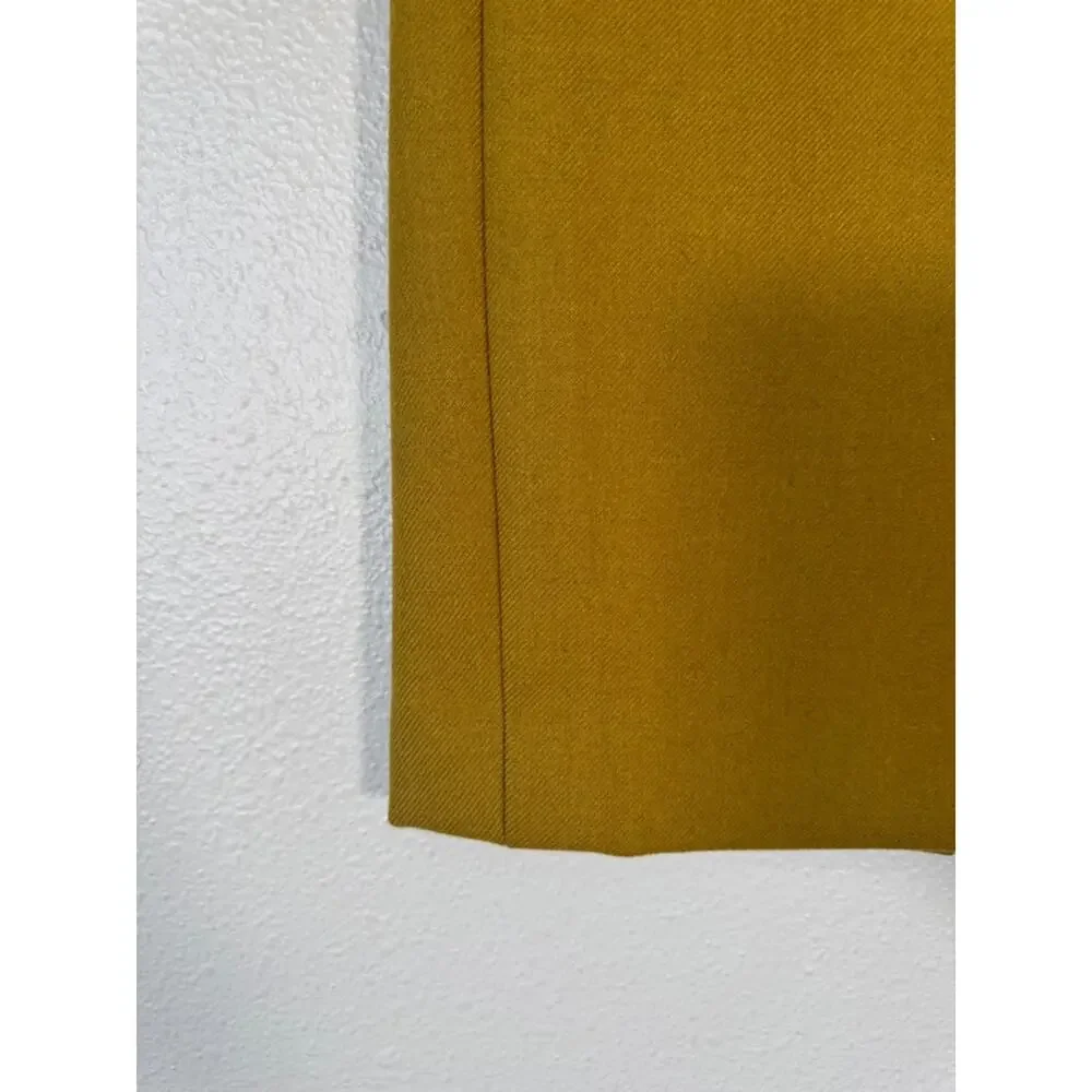 J Crew Mustard Yellow Wool Pencil Skirt Womens 6 Preppy Mini Academia Classic